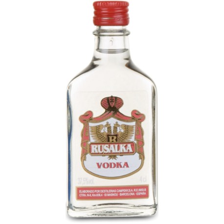Mini petite bouteille en verre de vodka Rusalka au meilleur prix.