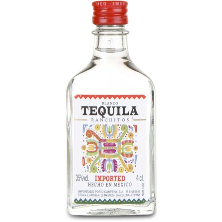 Botellitas, mini botellas y miniaturas de tequila blanco Ranchitos
