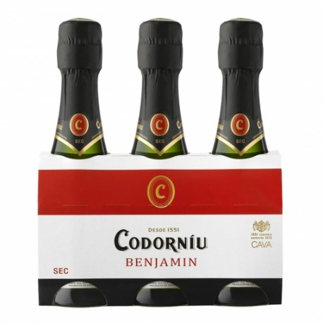 Pack 3 Botellas pequeñas Cava Codorniu Benjamin Seco